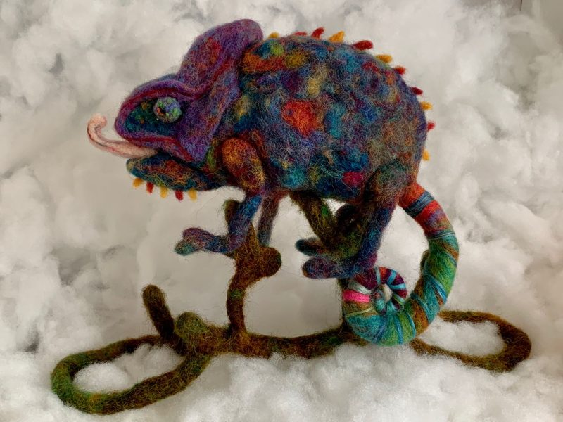 Needle Felted Chameleon