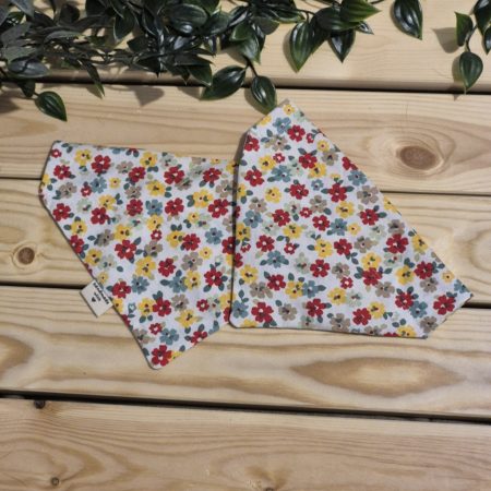 White Primrose Floral over the Collar Dog Bandana | 4 Sizes Available