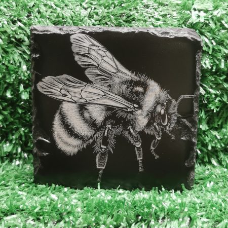 Bumblebee Slate Coaster, Nature, Spring, Square 100mm