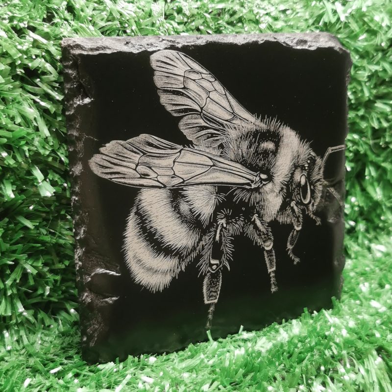 Bumblebee Slate Coaster, Nature, Spring, Square 100mm