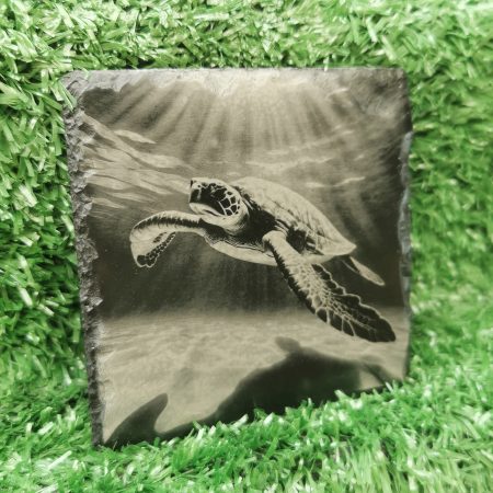 Turtle Slate Coaster, Sea, Ocean, Sealife, Beach, 100mm, Square
