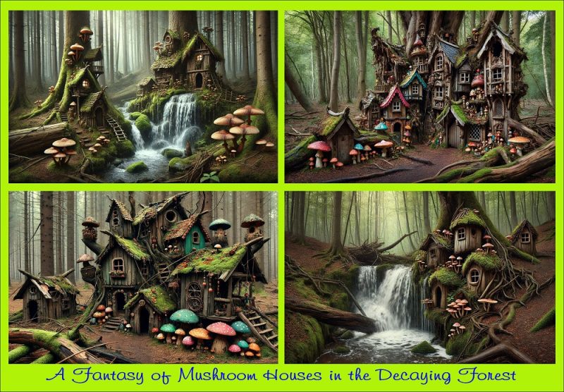 Fantasy Mushroom Houses; 1000 piece Jigsaw