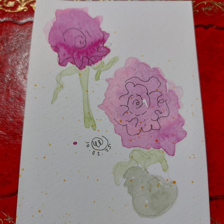 Roses Collection, Postcard 1, mountable painting, 6x4"