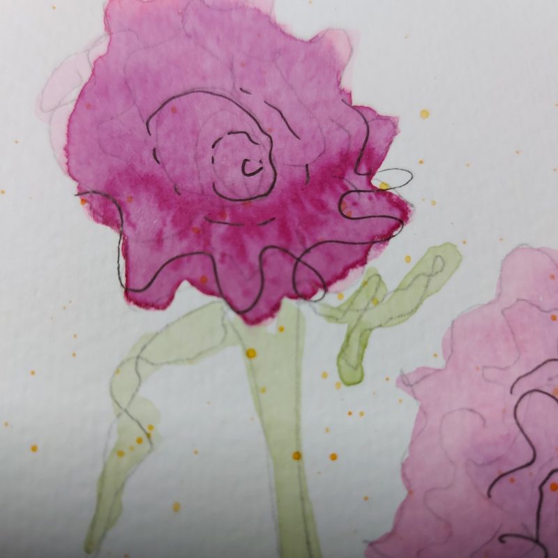 Roses Collection, Postcard 1, mountable painting, 6x4"