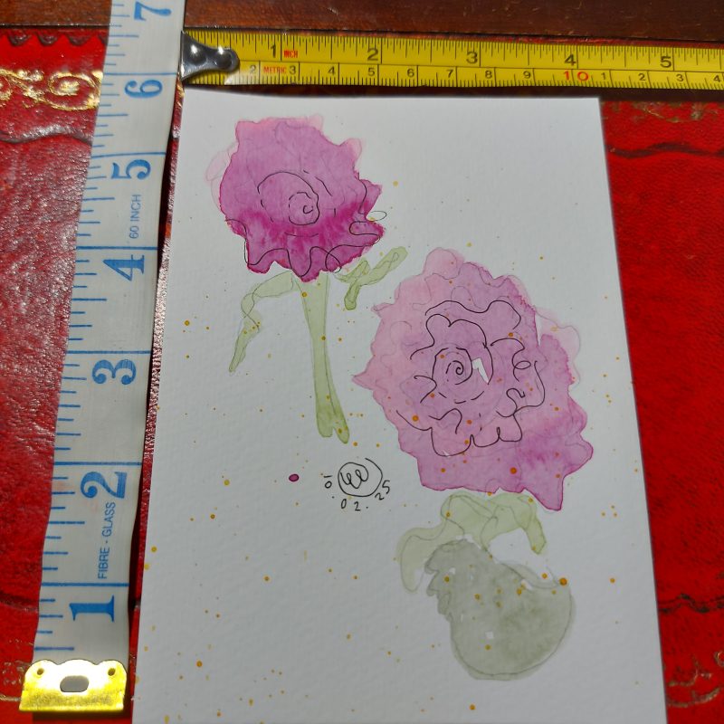 Roses Collection, postcard 2, mountable painting, 6x4"