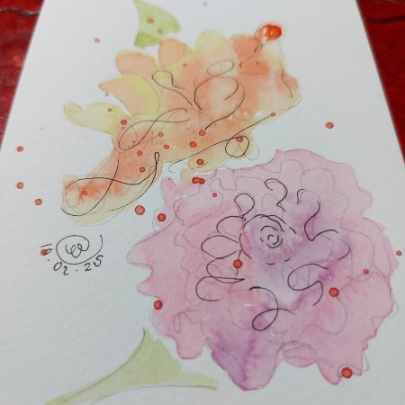 Roses Collection, postcard 2, mountable painting, 6x4"