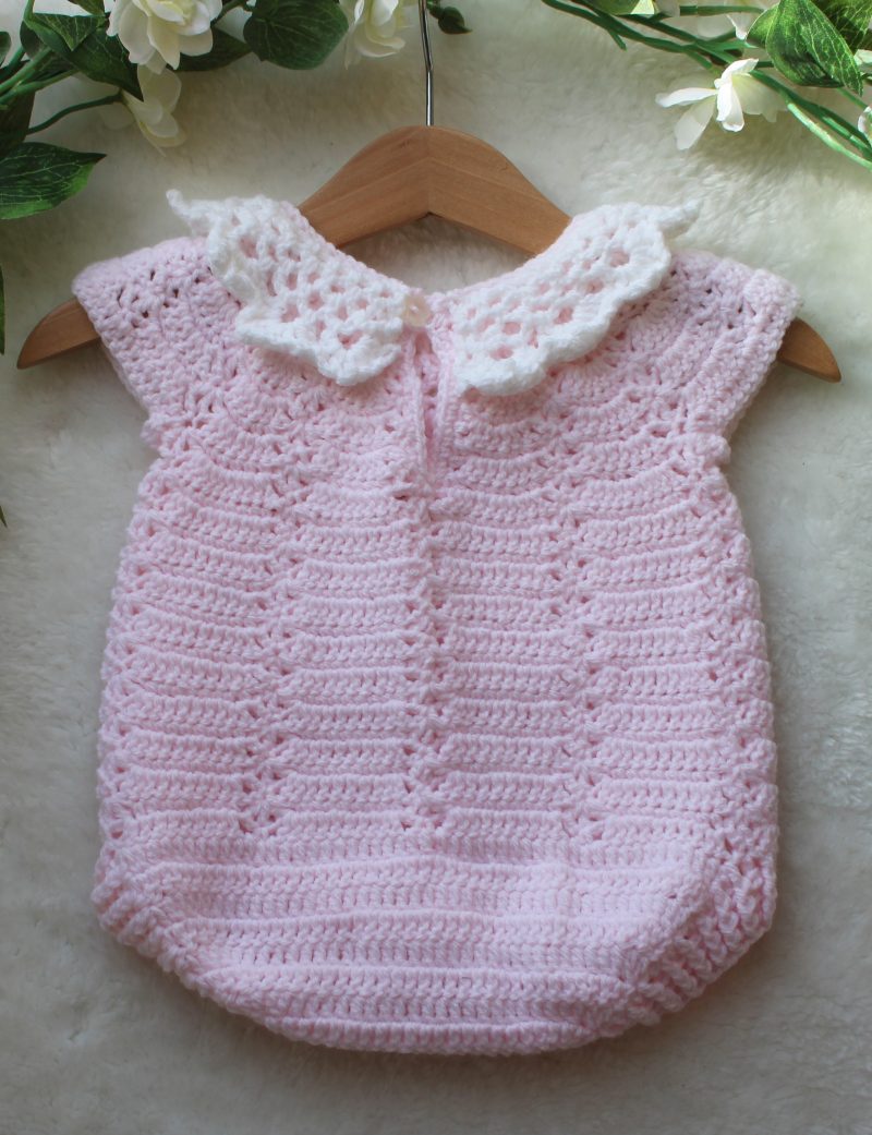 Baby Girl Romper with Collar | Light Pink with White Collar | New Baby Gift 0-3 Months