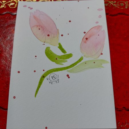 Tulip Collection, Postcard 2, mountable painting, 6x4in
