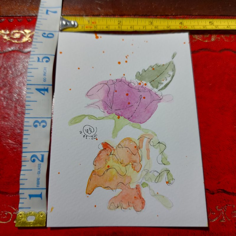 Roses Collection, Postcard 3, mountable painting 6x4in