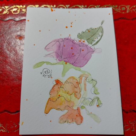 Roses Collection, Postcard 3, mountable painting 6x4in