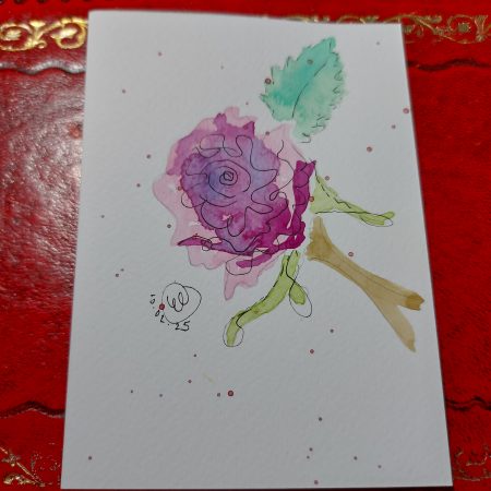 Rose Collection, Postcard 4, mountable painting, 6x4in
