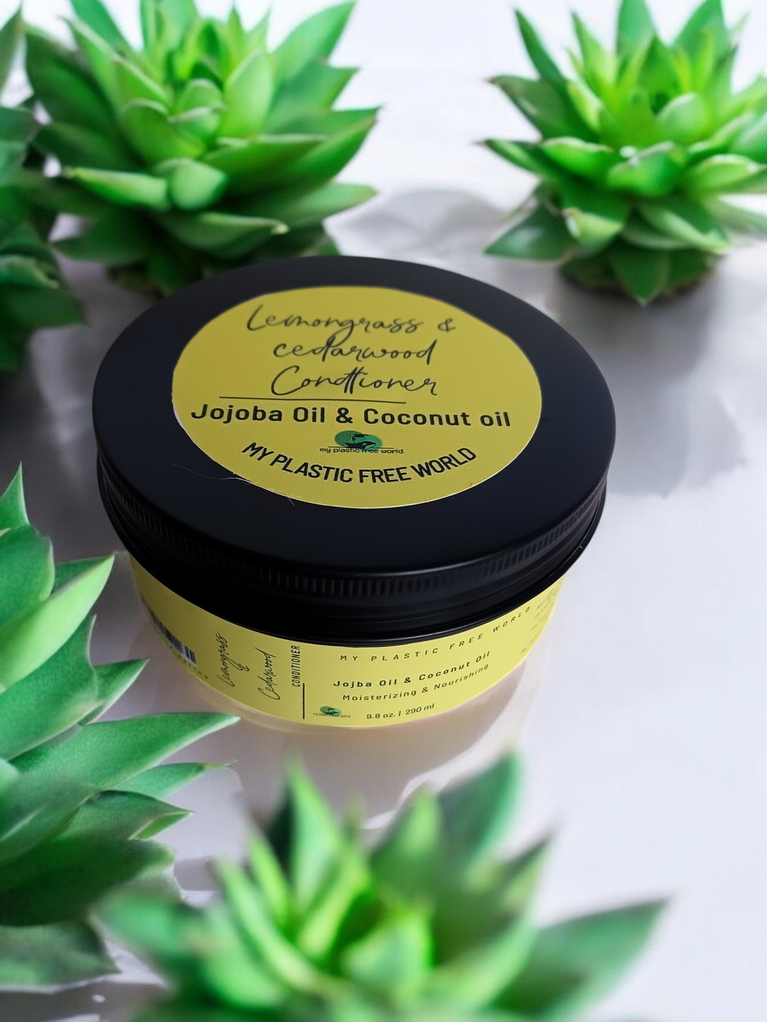 Lemongrass & Cedarwood Conditioner With Coconut Oil Vegan, Plastic Free, Toxin Free
