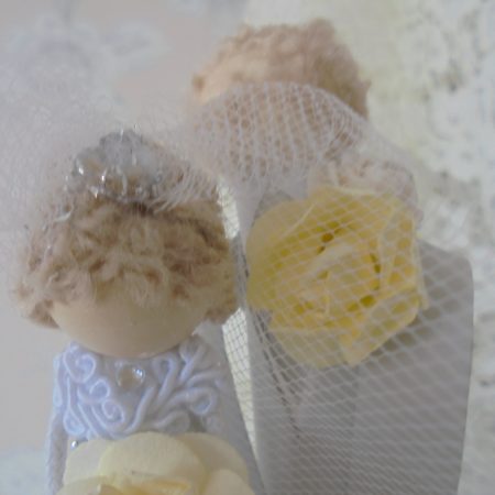 A Summer Wedding Day Bride and Groom Cake Topper - Image 6