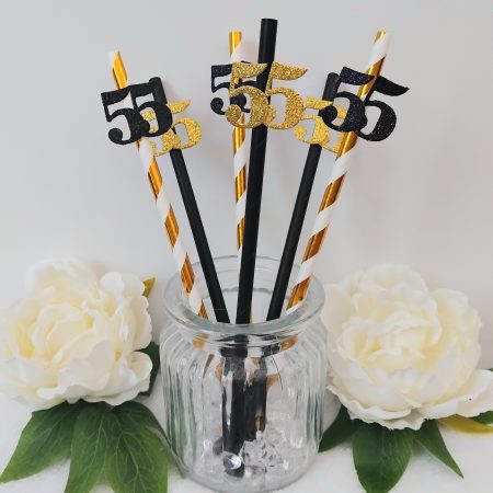 ANY AGE Straws,Glitter Age Straws, Birthday Straws, Party straws,Glitter Birthday Straws