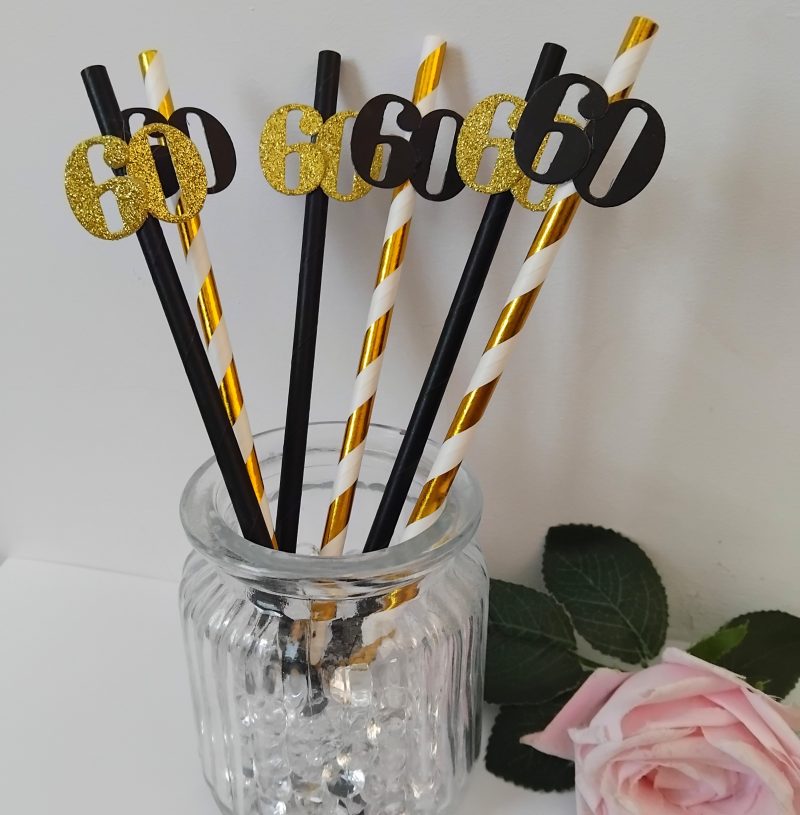 ANY AGE Straws,Glitter Age Straws, Birthday Straws, Party straws,Glitter Birthday Straws
