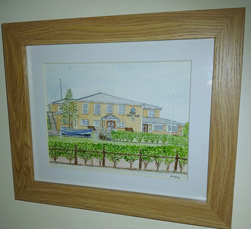 Filey Golf Club, Clubhouse, Filey framed original watercolour