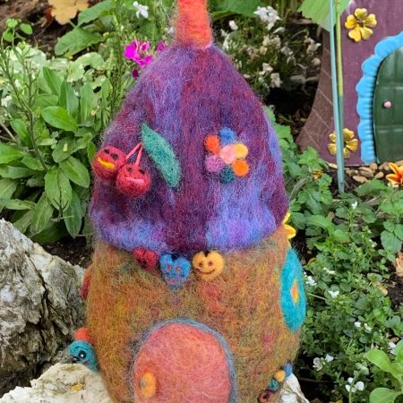 Needle Felted Acorn House, Felt House, Felted Cabin, Wool House