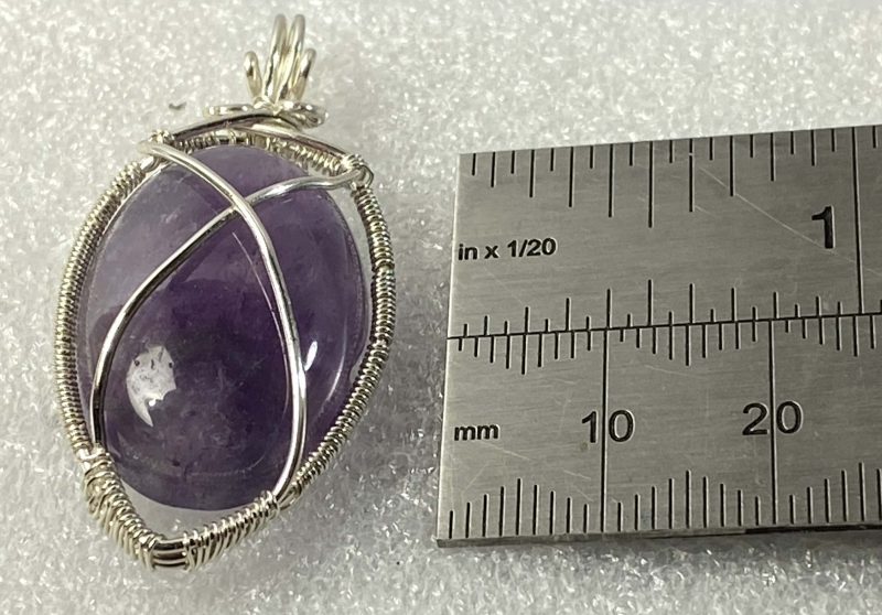Wire-wrapped Amethyst pendant. Hand made, Unique