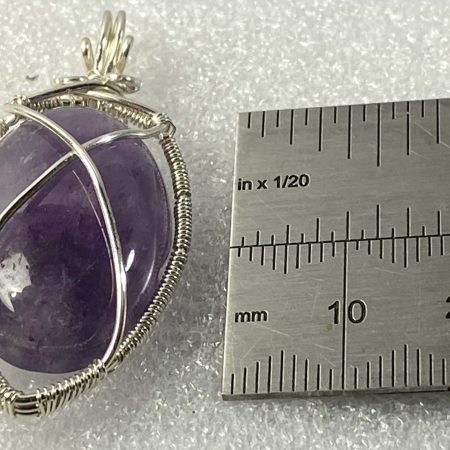 Wire-wrapped Amethyst pendant. Hand made, Unique