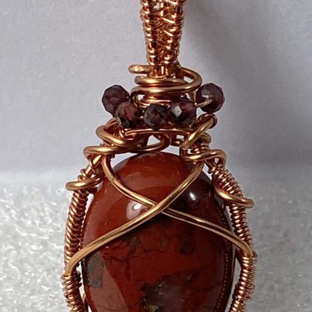 Beautiful Red Jasper and Garnet pendant