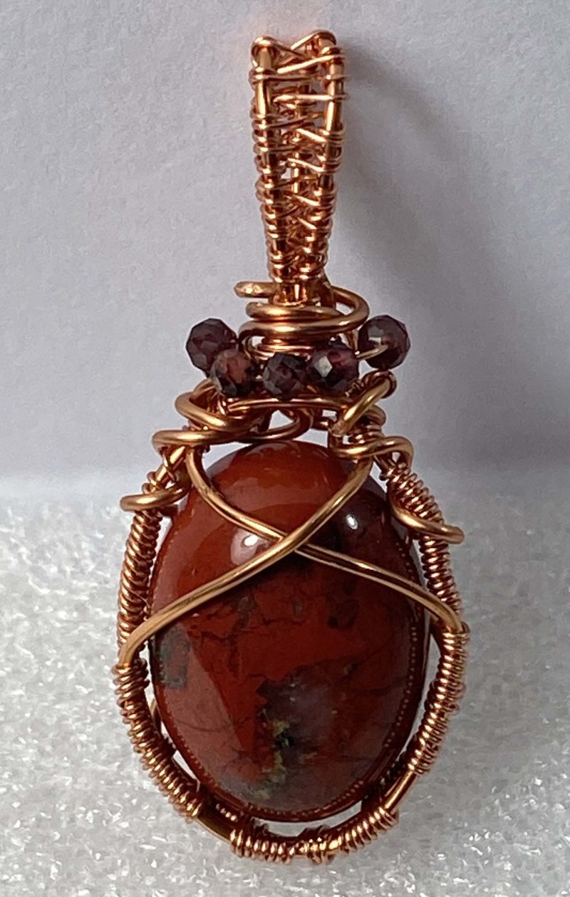 Beautiful Red Jasper and Garnet pendant