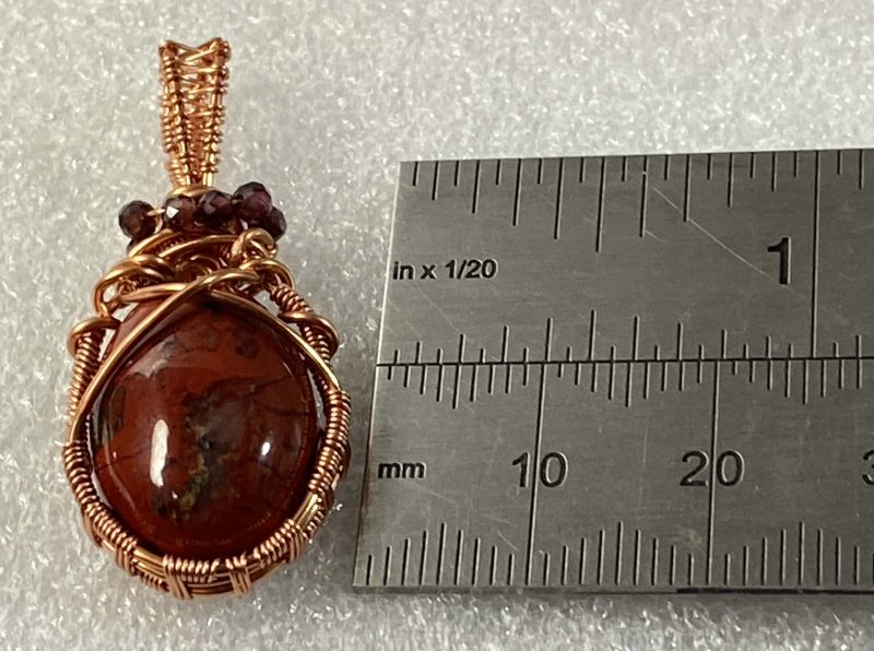Beautiful Red Jasper and Garnet pendant