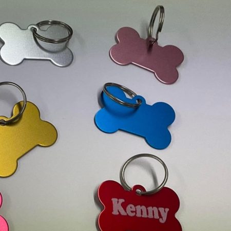 Dog ID Tags, Various Colours, personalised, add a number to the reverse