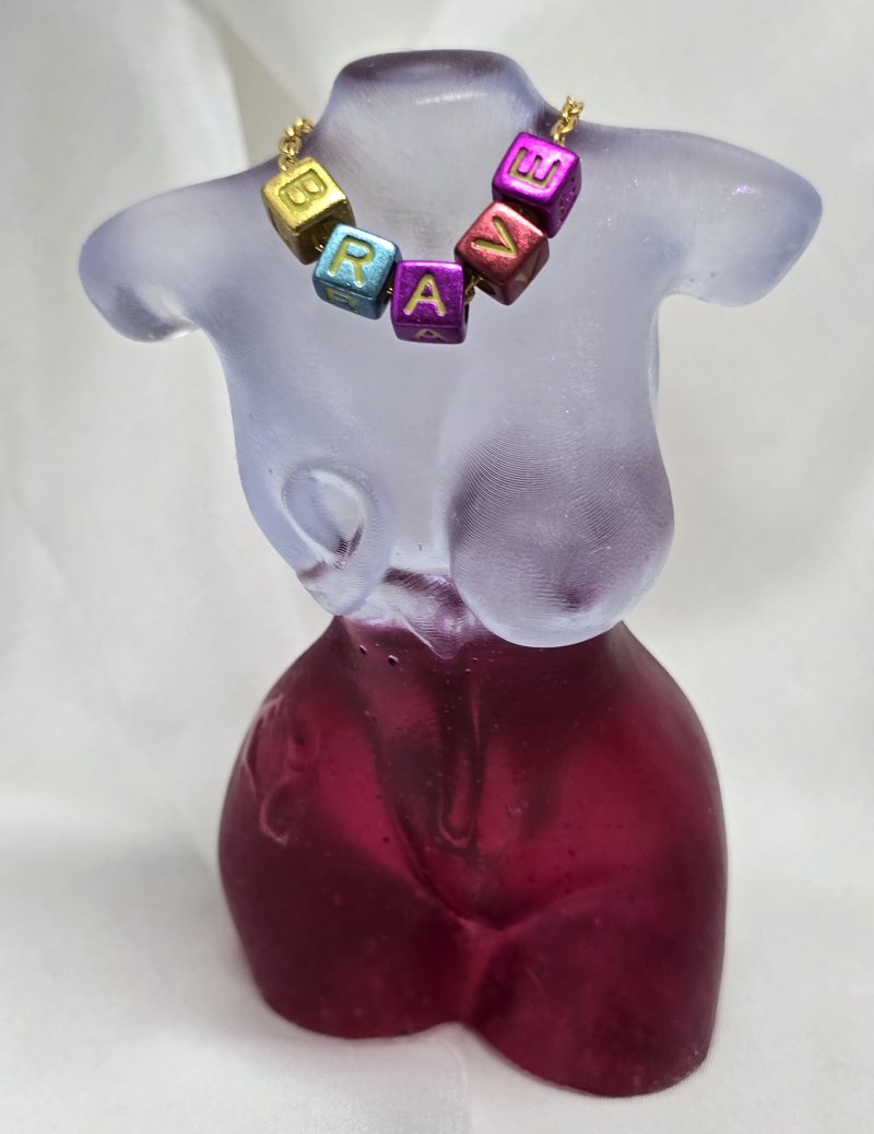 breast cancer awareness statue torso figure