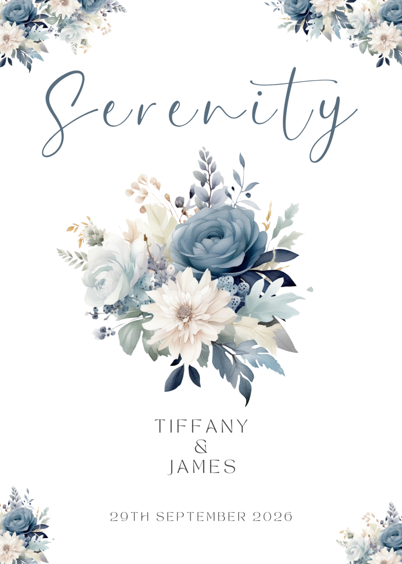 Wedding Table Numbers - Blue Serenity - Set of 10