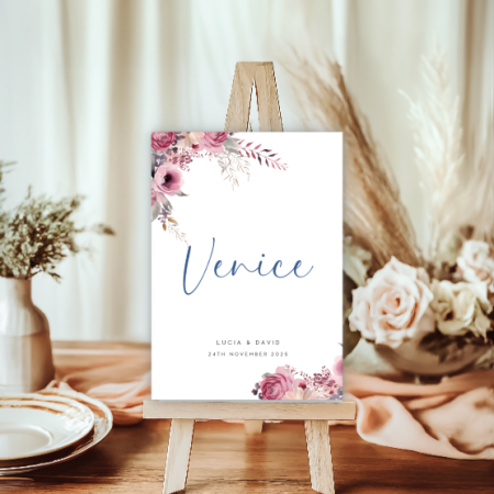 Wedding Table Numbers - Enchanted Pink - Set of 10