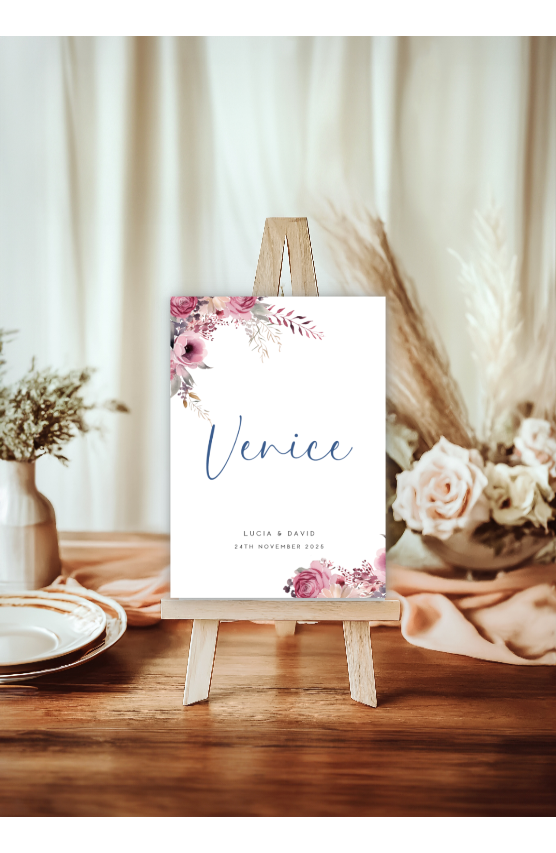 Wedding Table Numbers - Enchanted Pink - Set of 10