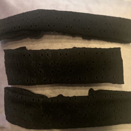 Handmade black embroidery anglais headbands