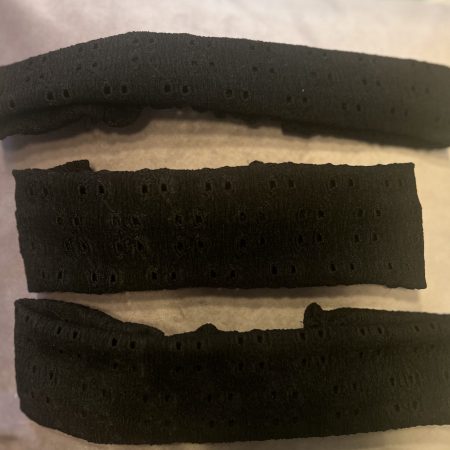 Handmade black embroidery anglais headbands