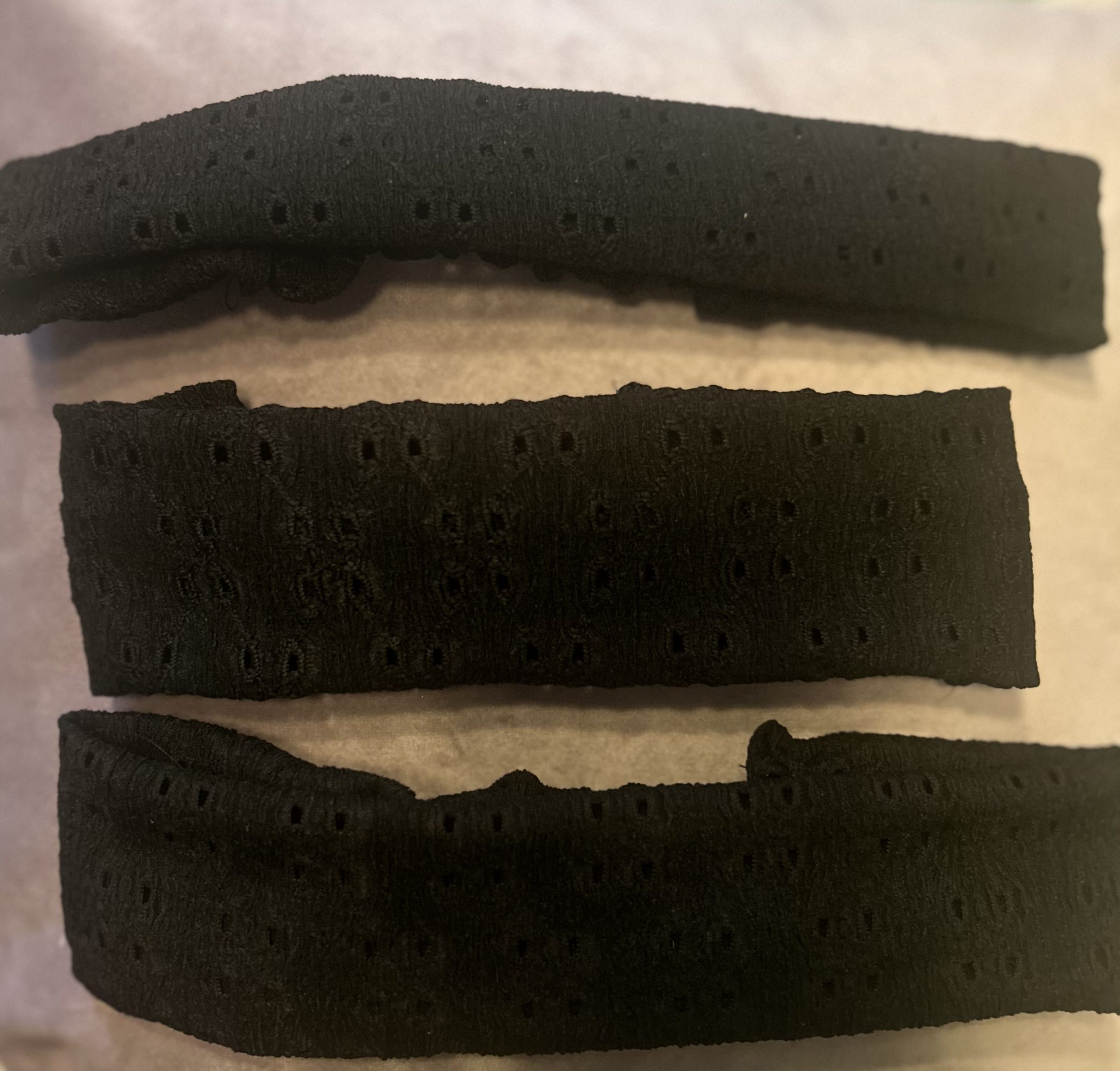 Handmade black embroidery anglais headbands