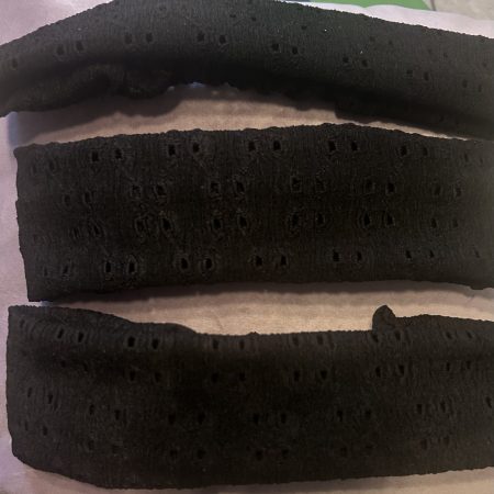 Handmade black embroidery anglais headbands