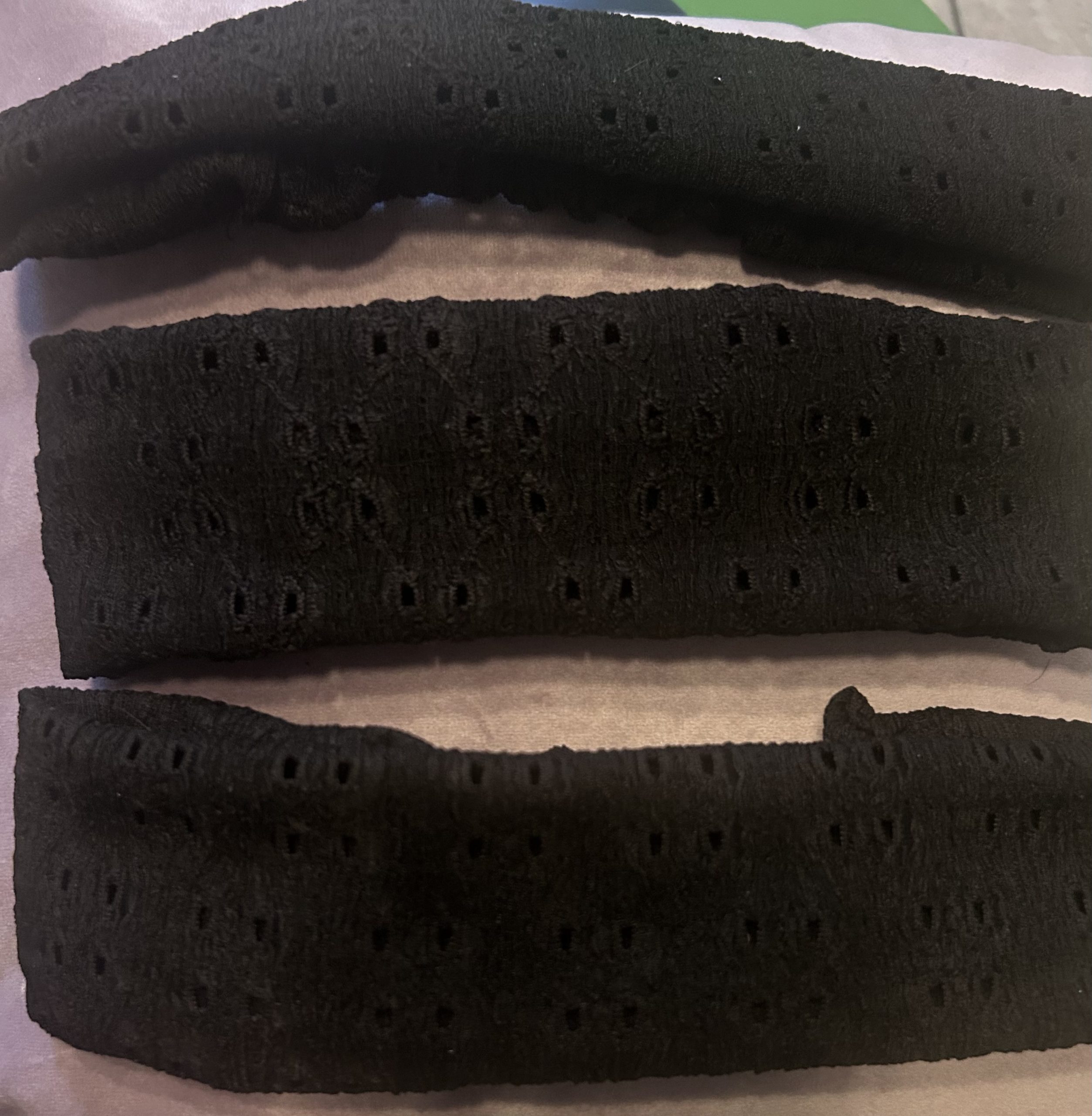 Handmade black embroidery anglais headbands