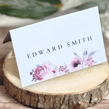 Wedding Name Place Cards - Enchanted Pink