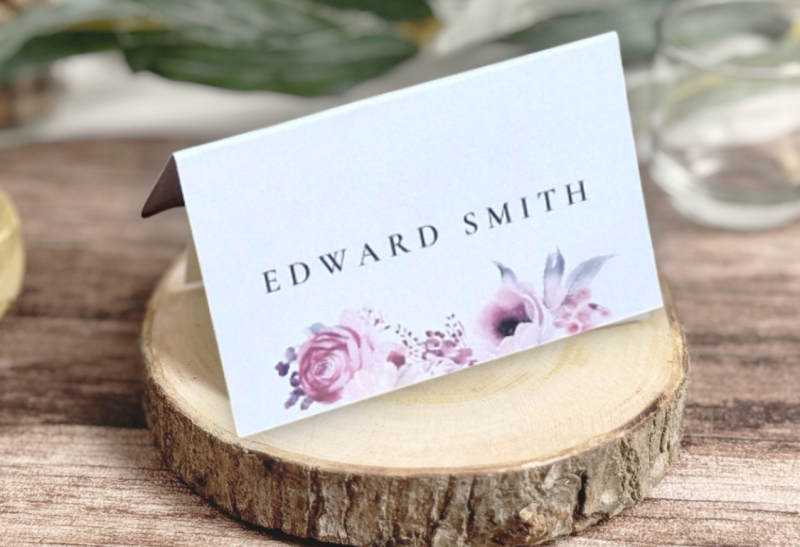 Wedding Name Place Cards - Enchanted Pink