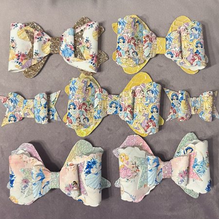 Handmade princess hair bow clips
