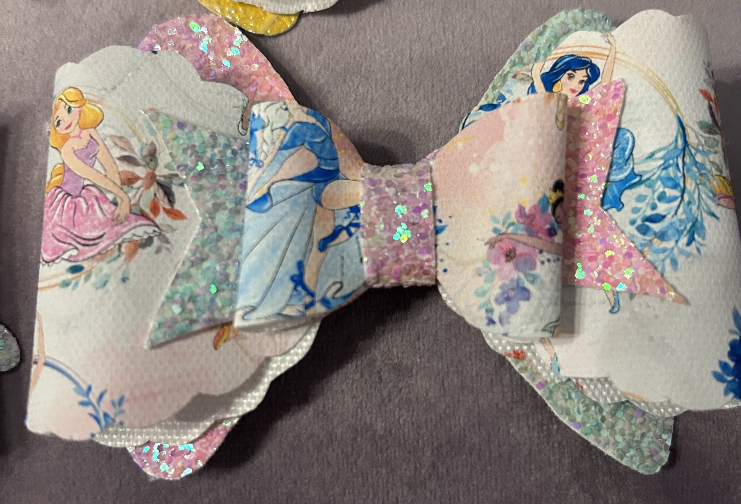 Handmade princess hair bow clips