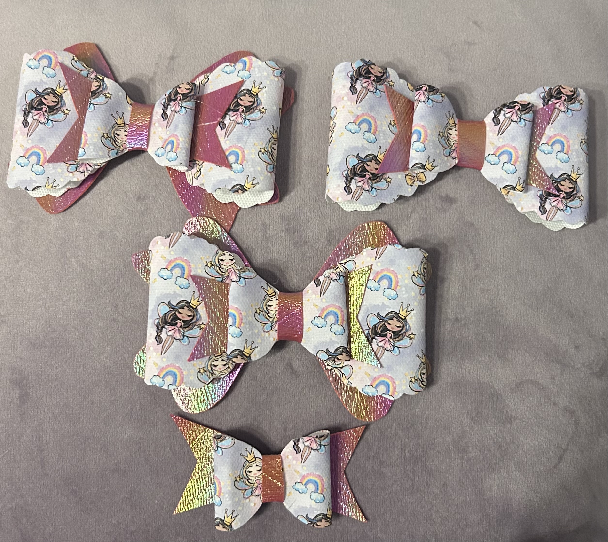 Handmade fairy hair bow clips