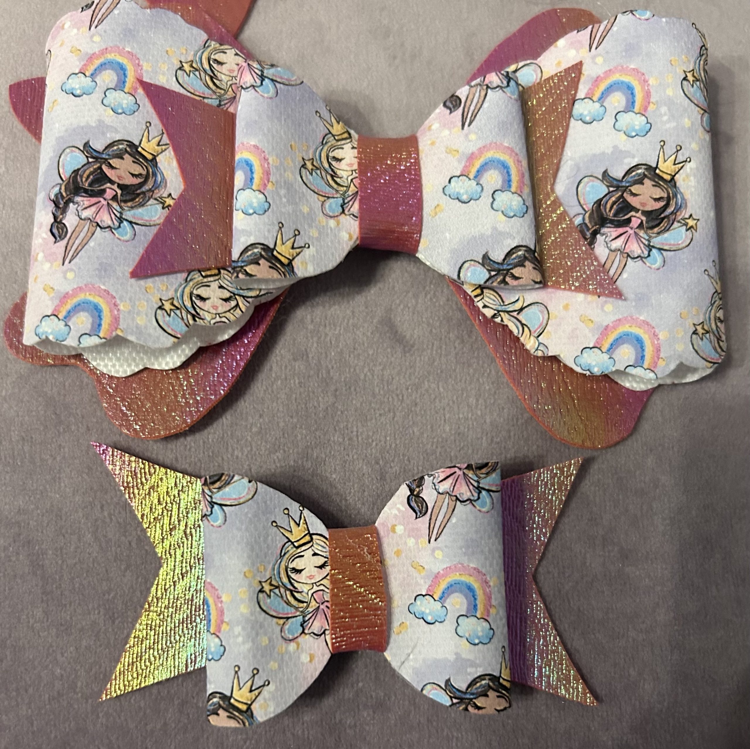 Handmade fairy hair bow clips