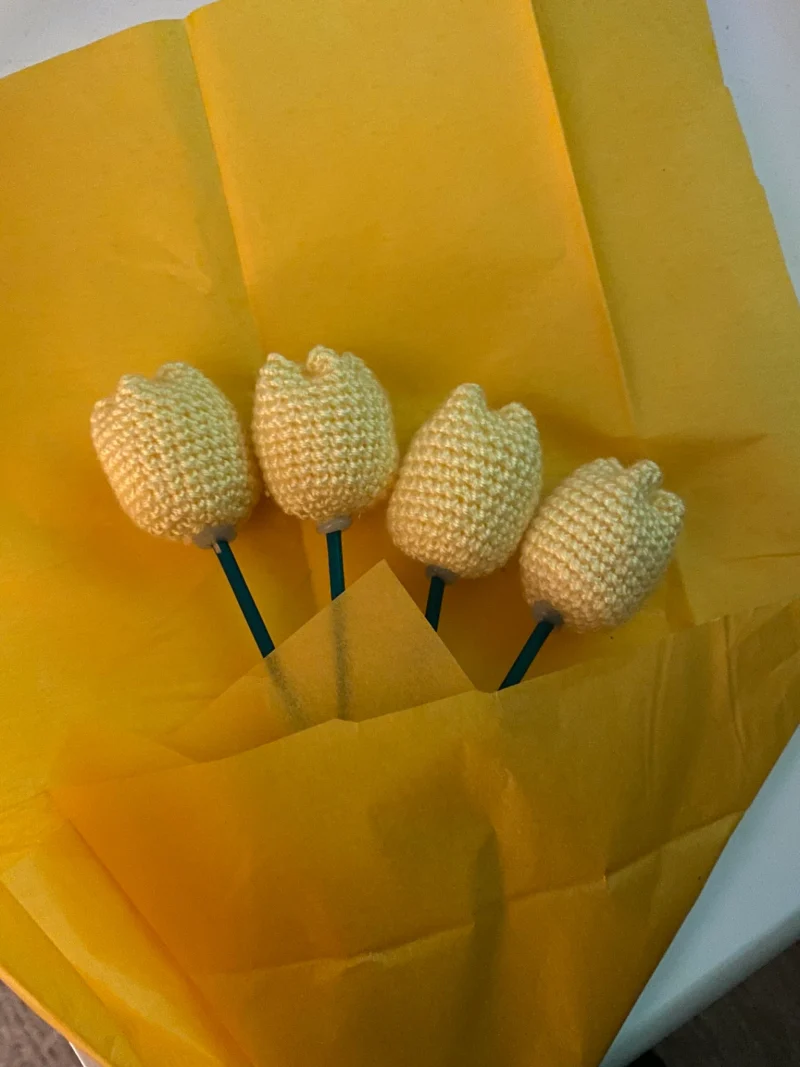 Handmade Stuffed crochet Tulips, Letterbox Gift, Letterbox tulips, Crochet Tulips, Crochet Gift