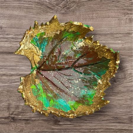 Handmade Crafted Leaf Design Trinket Trays