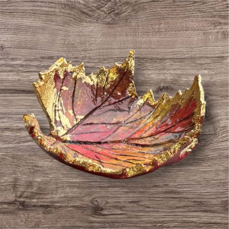 Handmade Crafted Leaf Design Trinket Trays