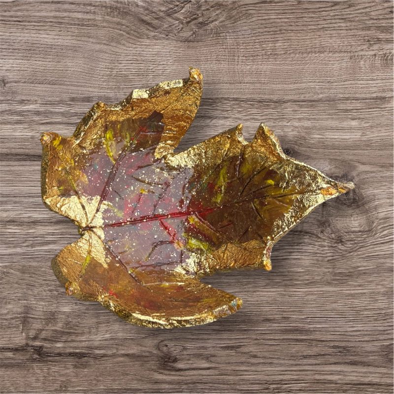 Handmade Crafted Leaf Design Trinket Trays