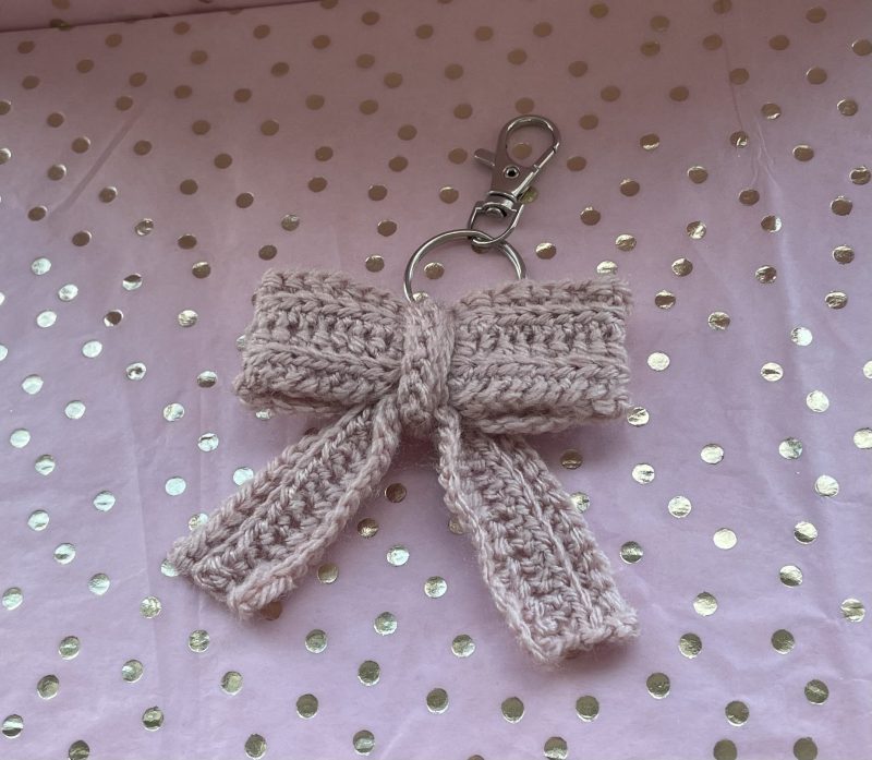 Pink Bow Keyring