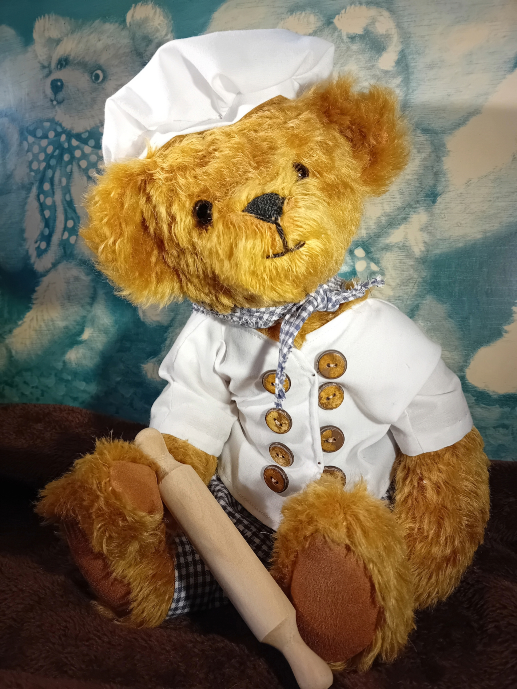 Hand-sewn Mohair Teddy Bear Gordon the Chef