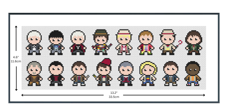 Cross Stitch Kit: Doctor Who - The 16 Doctors - Easy Cross Stitch Kit for Beginners