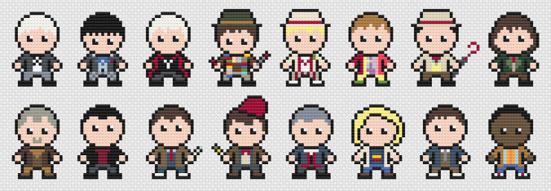 Cross Stitch Kit: Doctor Who - The 16 Doctors - Easy Cross Stitch Kit for Beginners